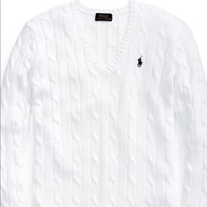 Ralph Lauren Cable-Knit V-Neck Sweater